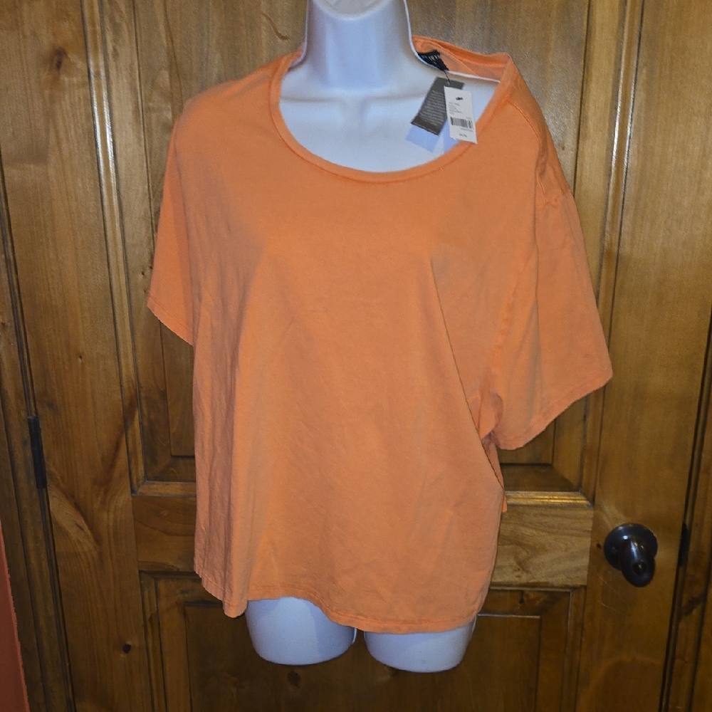 Lane Bryant Vibrant Orange Short Sleeve Tee